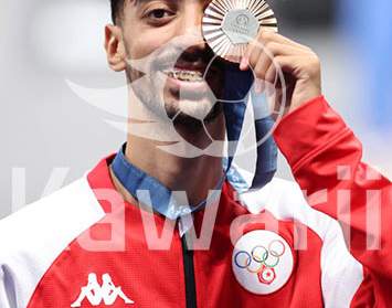 JO 2024 : Khalil Jendoubi (Cérémonie médaille de bronze-Taekwondo)