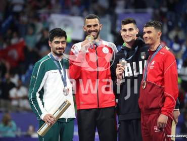 JO 2024 : Firas Katoussi (Cérémonie médaille d'or Taekwondo -80 kg)