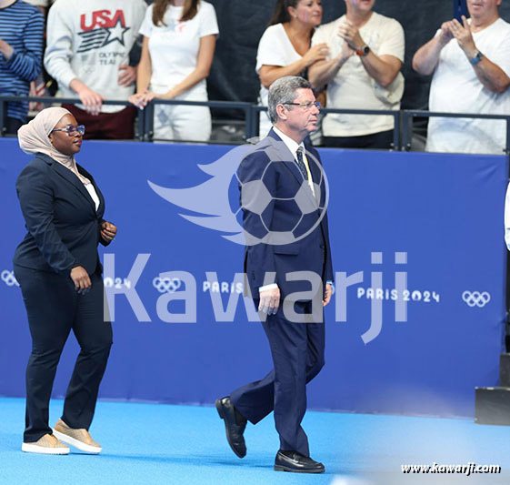 JO 2024 : Mehrez Boussayene (cérémonie des médailles de la finale 1500m nage libre)