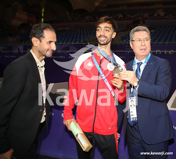 JO 2024 : Khalil Jendoubi (Cérémonie médaille de bronze-Taekwondo)