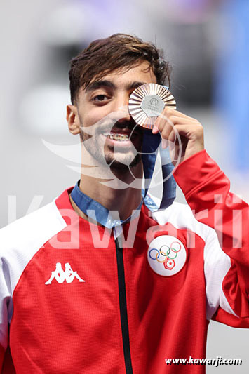 JO 2024 : Khalil Jendoubi (Cérémonie médaille de bronze-Taekwondo)