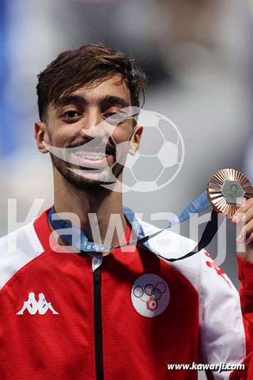 JO 2024 : Khalil Jendoubi (Cérémonie médaille de bronze-Taekwondo)