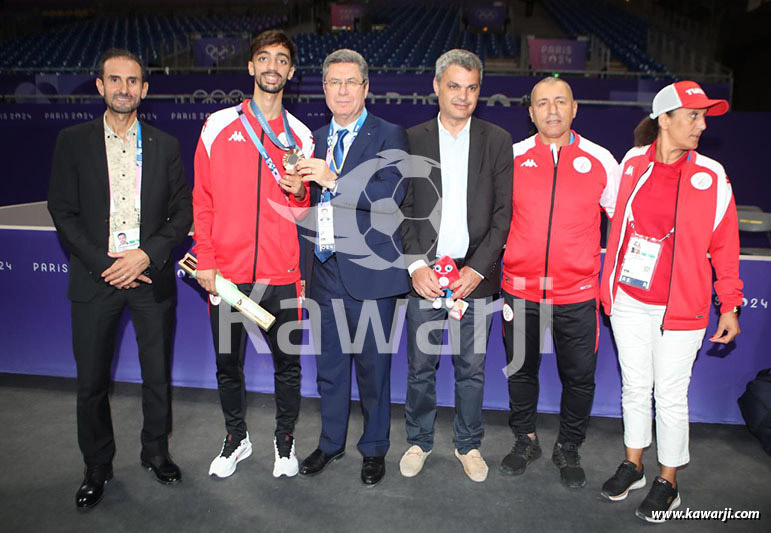 JO 2024 : Khalil Jendoubi (Cérémonie médaille de bronze-Taekwondo)