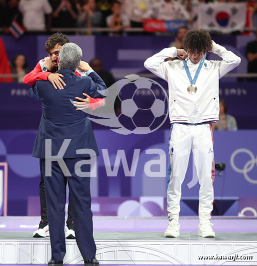 JO 2024 : Khalil Jendoubi (Cérémonie médaille de bronze-Taekwondo)