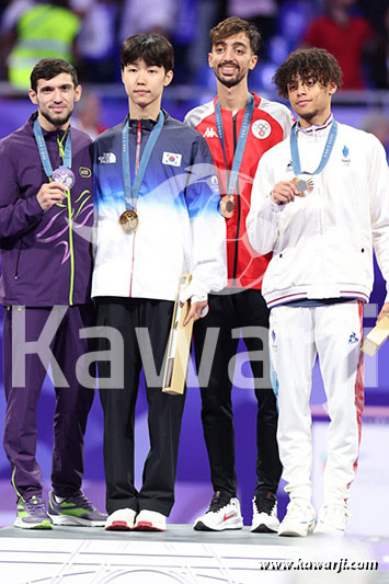 JO 2024 : Khalil Jendoubi (Cérémonie médaille de bronze-Taekwondo)