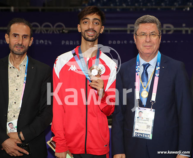 JO 2024 : Khalil Jendoubi (Cérémonie médaille de bronze-Taekwondo)