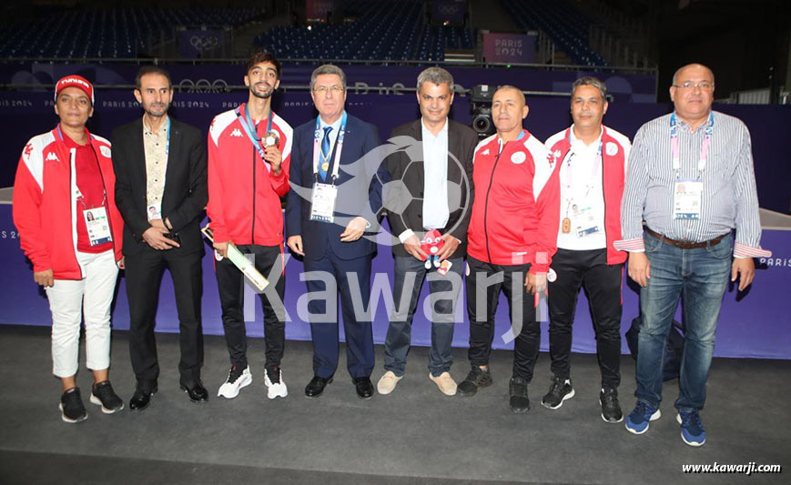 JO 2024 : Khalil Jendoubi (Cérémonie médaille de bronze-Taekwondo)