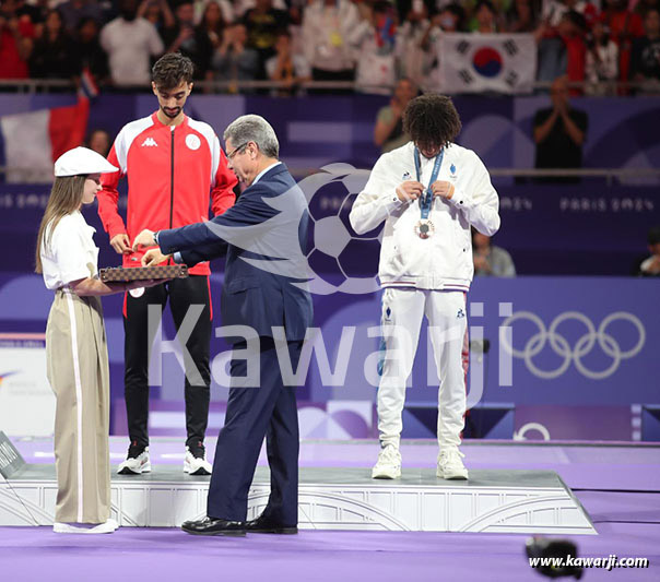 JO 2024 : Khalil Jendoubi (Cérémonie médaille de bronze-Taekwondo)