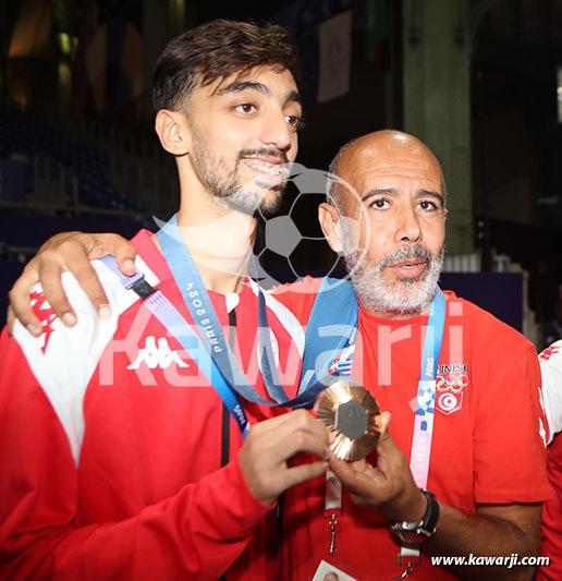 JO 2024 : Khalil Jendoubi (Cérémonie médaille de bronze-Taekwondo)