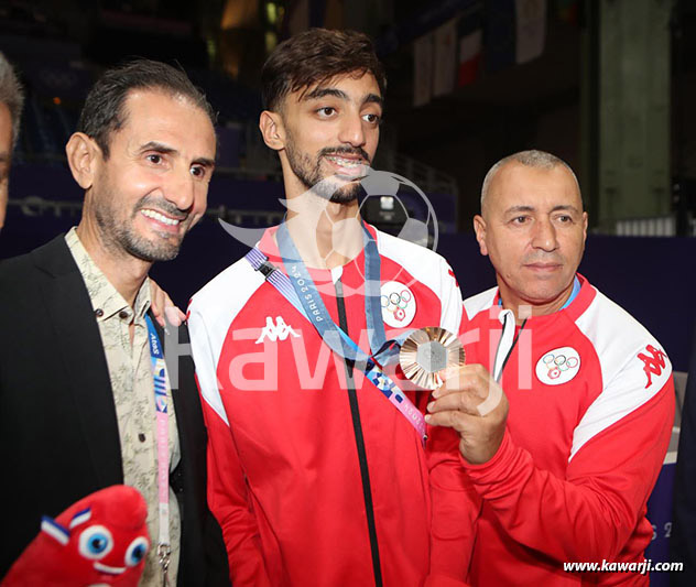 JO 2024 : Khalil Jendoubi (Cérémonie médaille de bronze-Taekwondo)