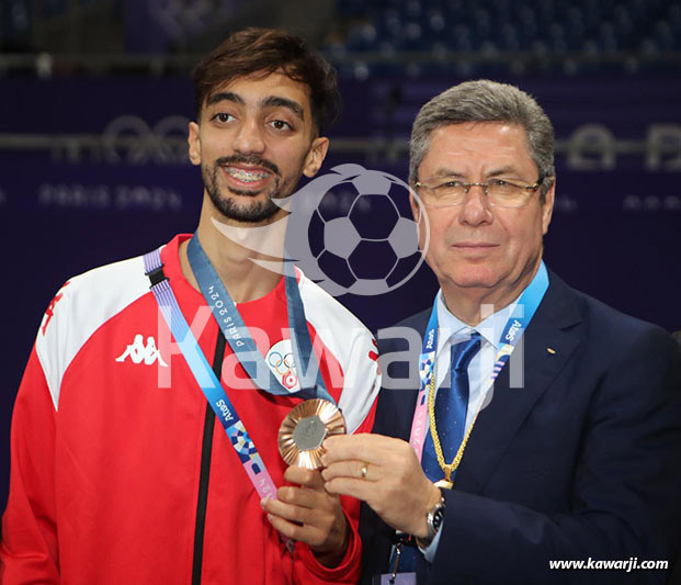 JO 2024 : Khalil Jendoubi (Cérémonie médaille de bronze-Taekwondo)