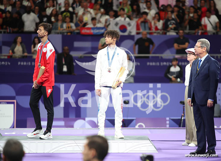 JO 2024 : Khalil Jendoubi (Cérémonie médaille de bronze-Taekwondo)