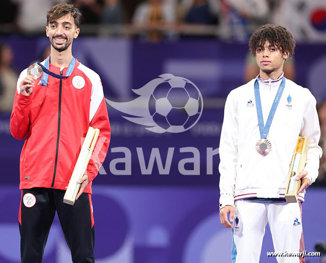 JO 2024 : Khalil Jendoubi (Cérémonie médaille de bronze-Taekwondo)