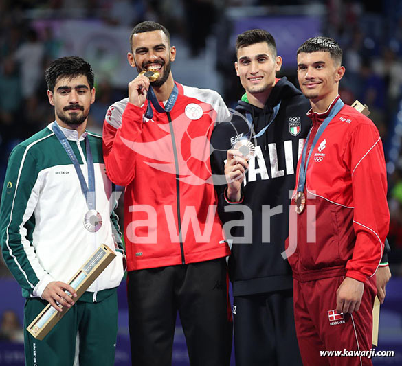 JO 2024 : Firas Katoussi (Cérémonie médaille d'or Taekwondo -80 kg)