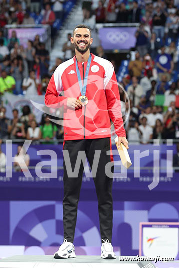 JO 2024 : Firas Katoussi (Cérémonie médaille d'or Taekwondo -80 kg)