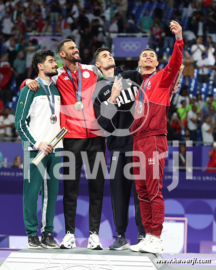 JO 2024 : Firas Katoussi (Cérémonie médaille d'or Taekwondo -80 kg)