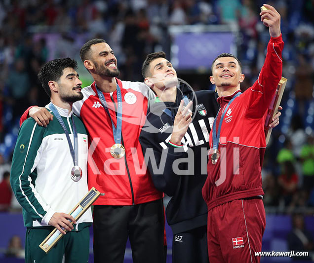 JO 2024 : Firas Katoussi (Cérémonie médaille d'or Taekwondo -80 kg)