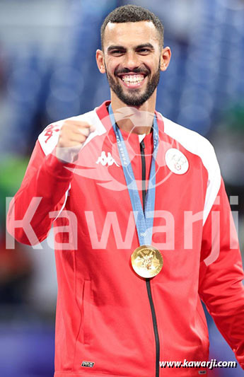 JO 2024 : Firas Katoussi (Cérémonie médaille d'or Taekwondo -80 kg)