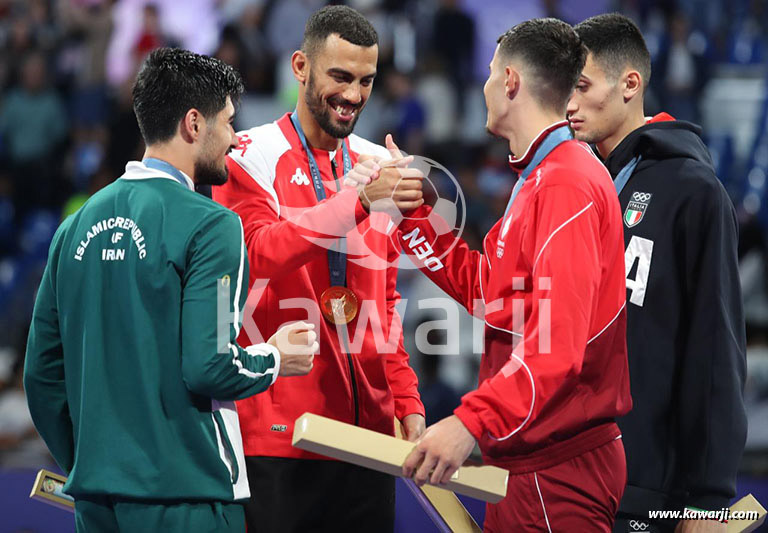 JO 2024 : Firas Katoussi (Cérémonie médaille d'or Taekwondo -80 kg)