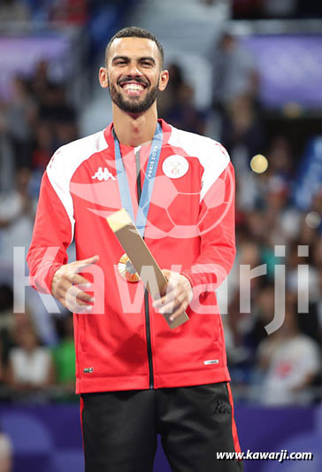 JO 2024 : Firas Katoussi (Cérémonie médaille d'or Taekwondo -80 kg)