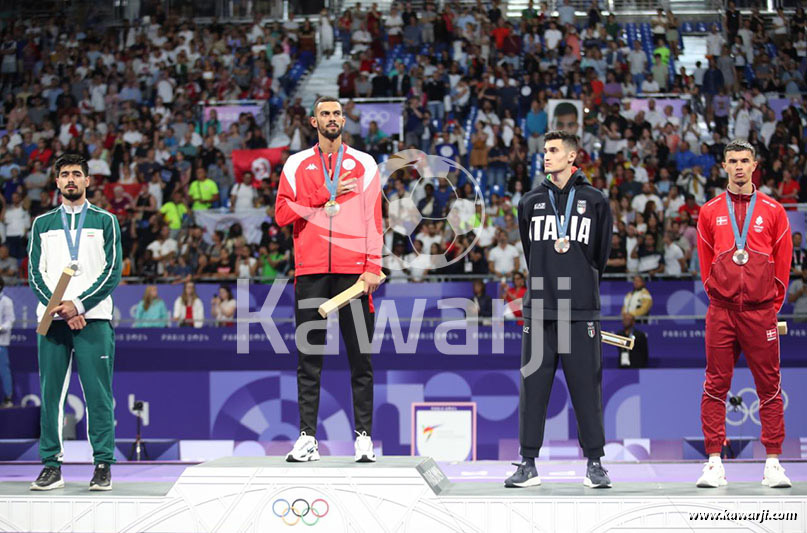 JO 2024 : Firas Katoussi (Cérémonie médaille d'or Taekwondo -80 kg)