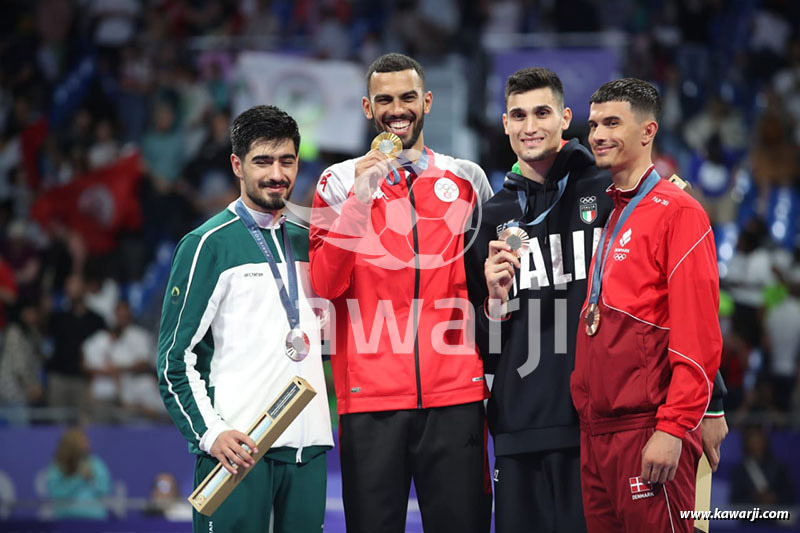 JO 2024 : Firas Katoussi (Cérémonie médaille d'or Taekwondo -80 kg)