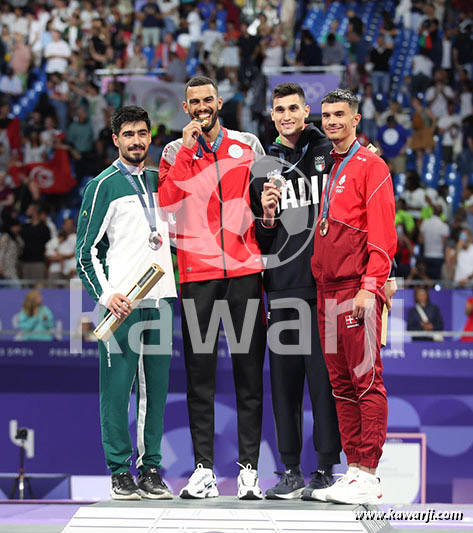 JO 2024 : Firas Katoussi (Cérémonie médaille d'or Taekwondo -80 kg)